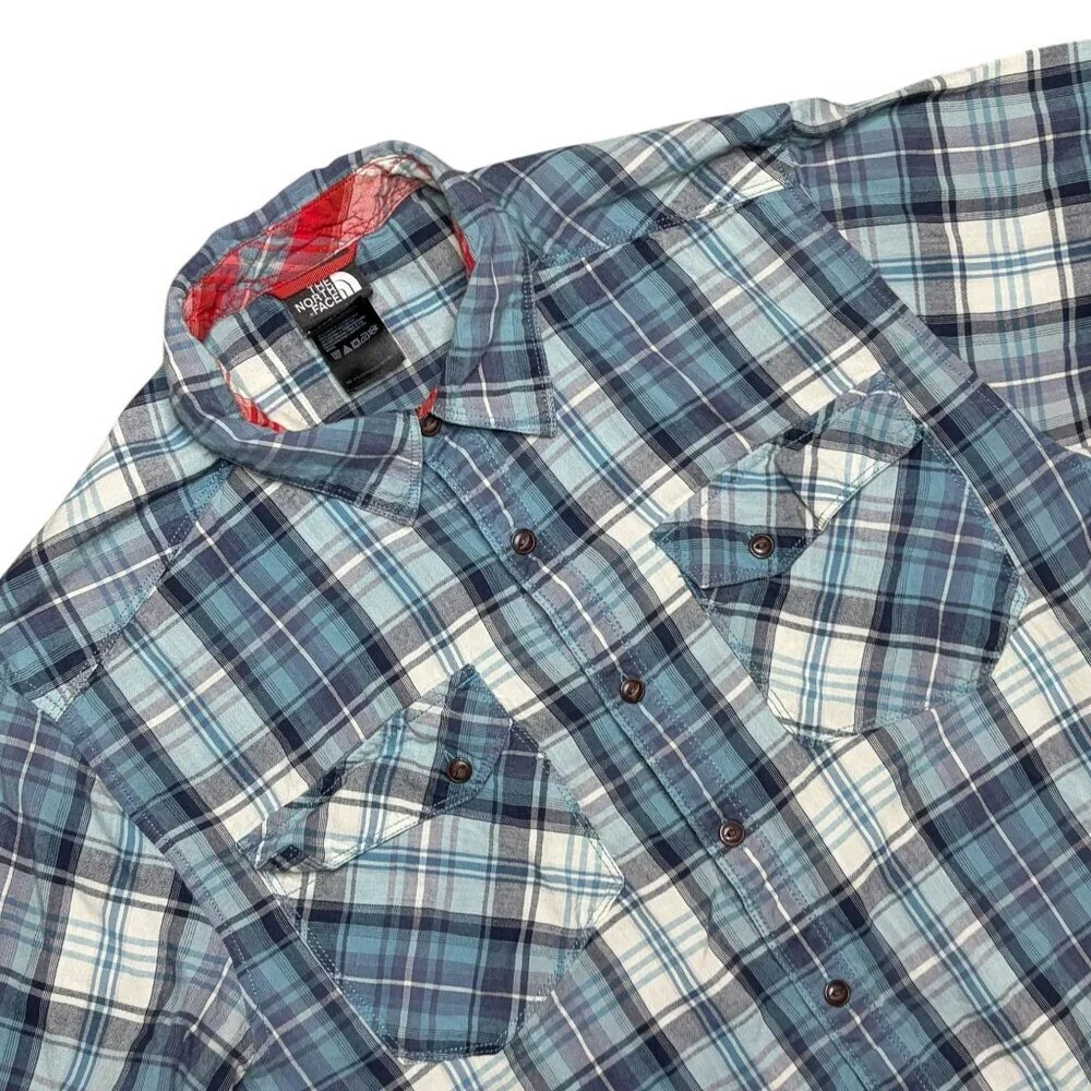 The North Face Plaid Short Sleeve Casual Button Down Mens Size Large